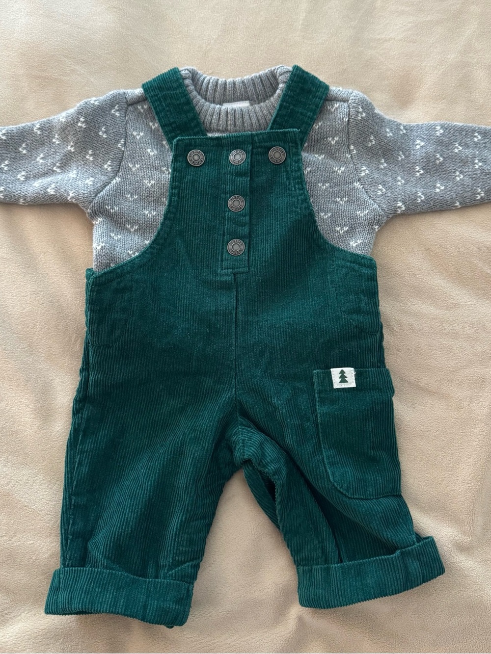 Toddler Corduroy Overalls in Deep Green